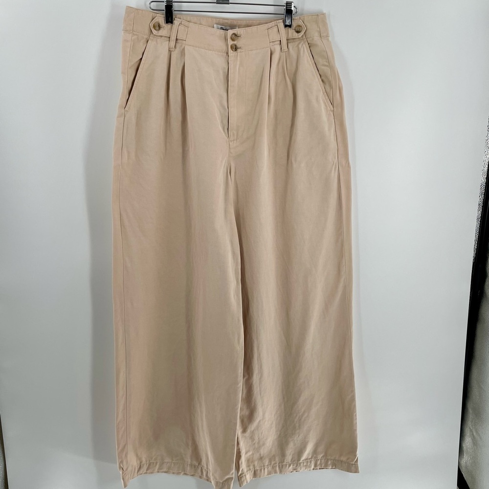 Madewell Harlow Cream Zip Button Pockets Wide Leg Pants - Picture 2 of 13